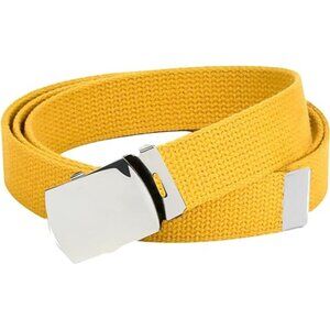 Hold’Em Mens Military Canvas Webbing Belts Slider Buckle Adjustable - Yellow